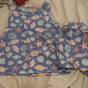 The Children's Place Blue Ocean Print Tank Top and Shorts